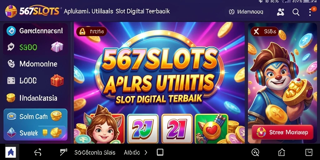 Tampilan menarik dari gameplay 567SLOTS dengan berbagai tema slot.