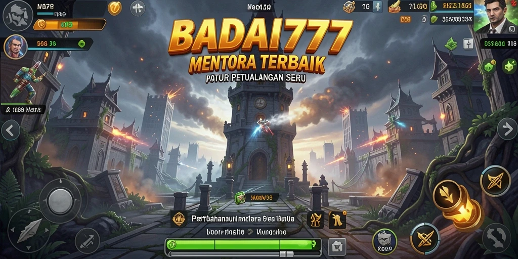 Tangkapan layar utama BADAI777 menampilkan aksi permainan Tower Defense yang mendebarkan.