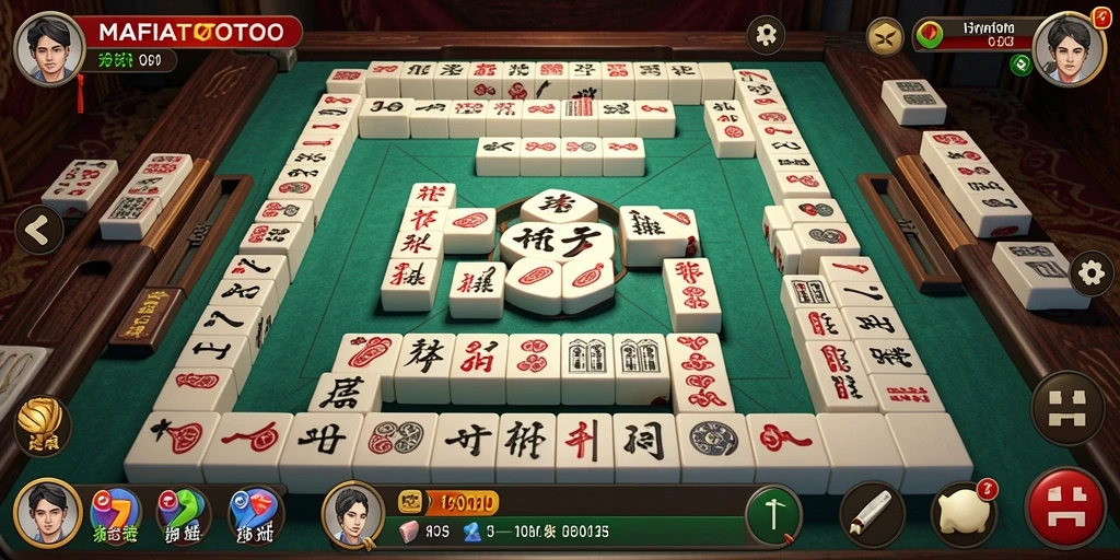 Tampilan gameplay seru MAFIATOTO dalam permainan Mahjong.