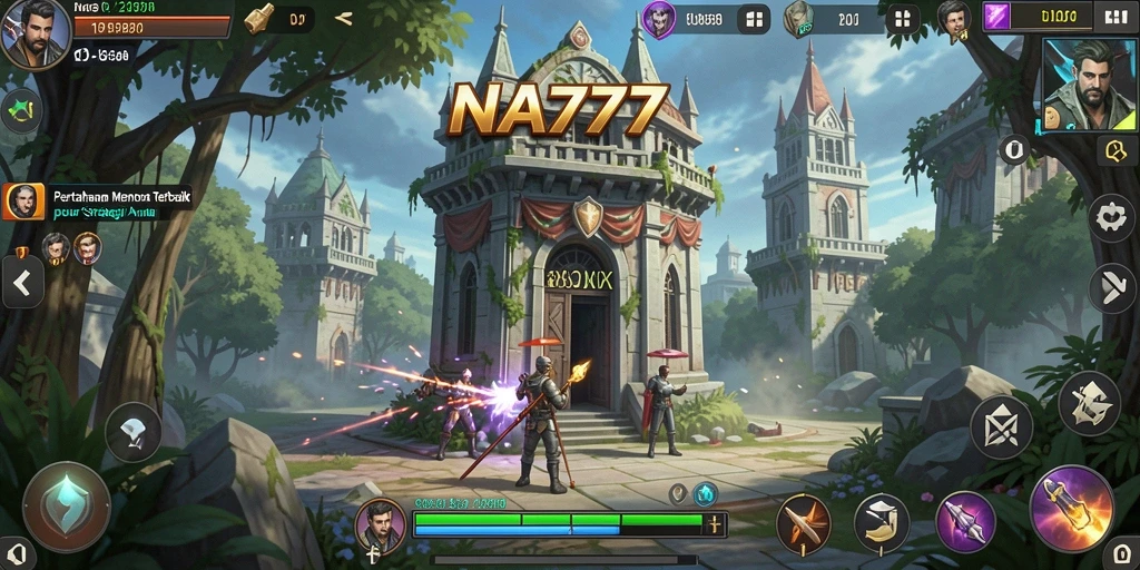 Screenshot gameplay NA777 menampilkan strategi menara yang mendebarkan.
