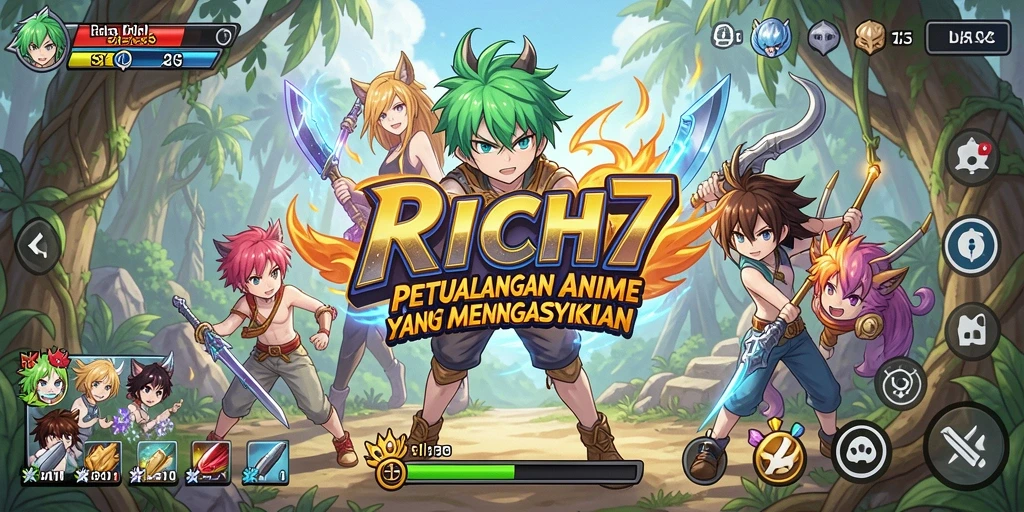 Tampilan menarik dari gameplay RICH7 yang penuh aksi.