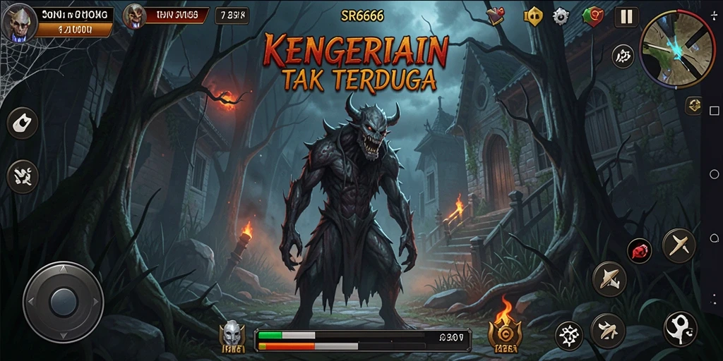 Screenshot dari gameplay <strong>SR6666</strong> menunjukkan suasana Horror yang mencekam.